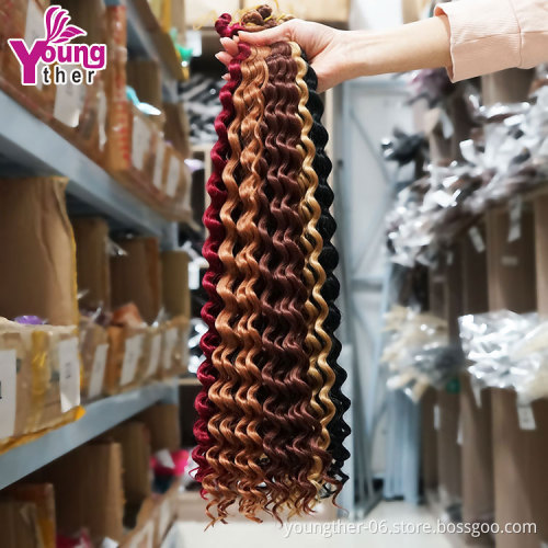 18Inch 80g Soft Bulk Deep Wave Rsa Attachment Twist Braid Synthetic Crochet Braiding Hair For Black Women